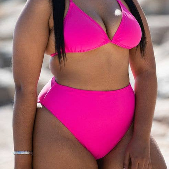 coastal waves swimwear color hot bubblegum high waist sz 3X - Picture 9 of 9
